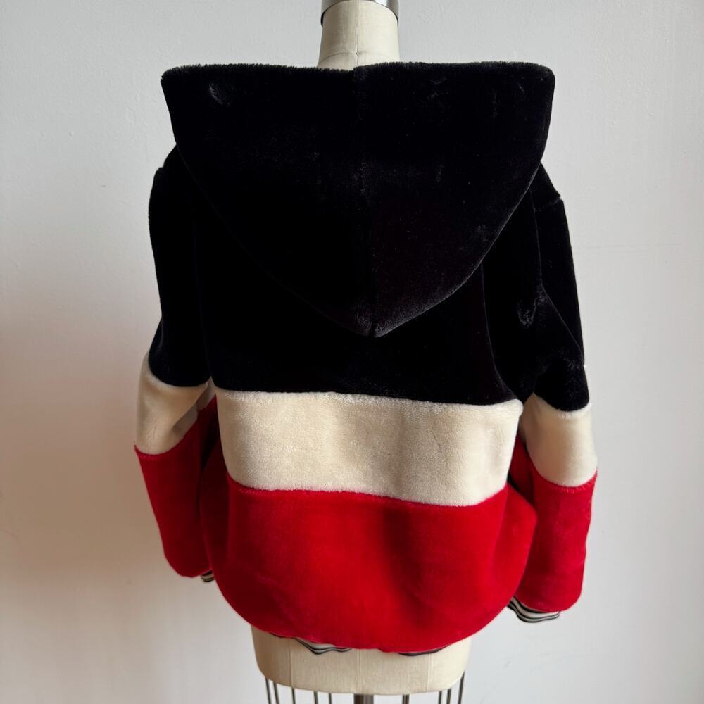 Tri-Color Faux Fur Hooded Jacket - Picture 5 of 11